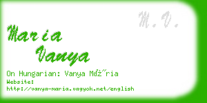 maria vanya business card